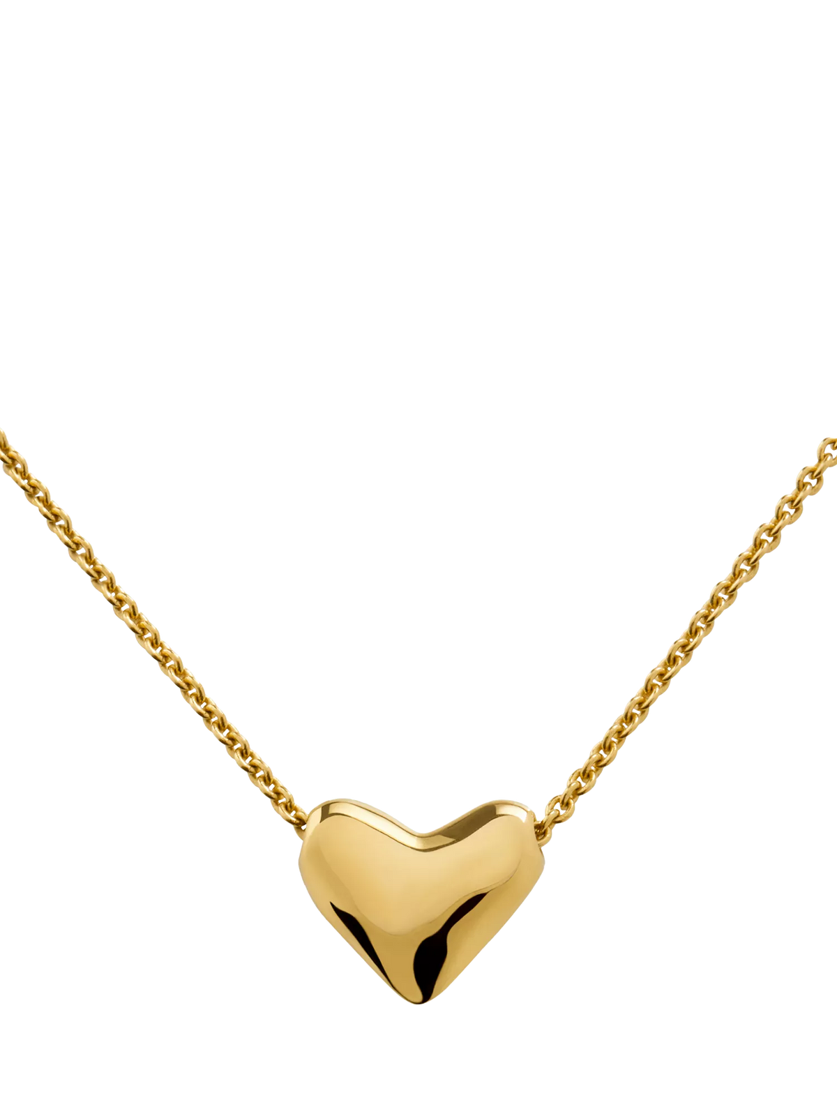 Monica Vinader heart pebble necklace in gold on adjustable chain (British brand)