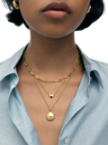 Monica Vinader heart pebble necklace in gold on adjustable chain (British brand)