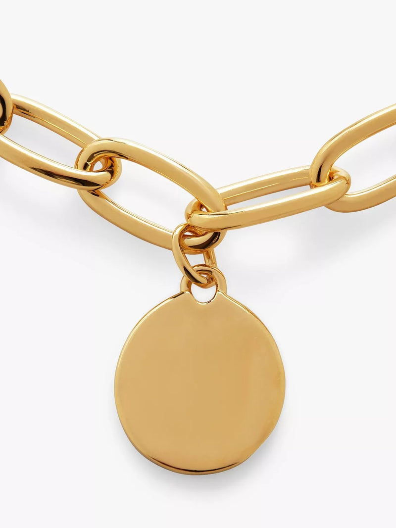 Monica Vinader ID Oval Charm Bracelet adjustable up to 18cm (British brand)