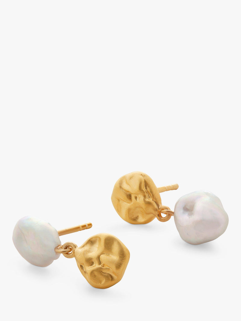 Monica Vinader Keshi Pearl Stud Earrings gold (British brand)