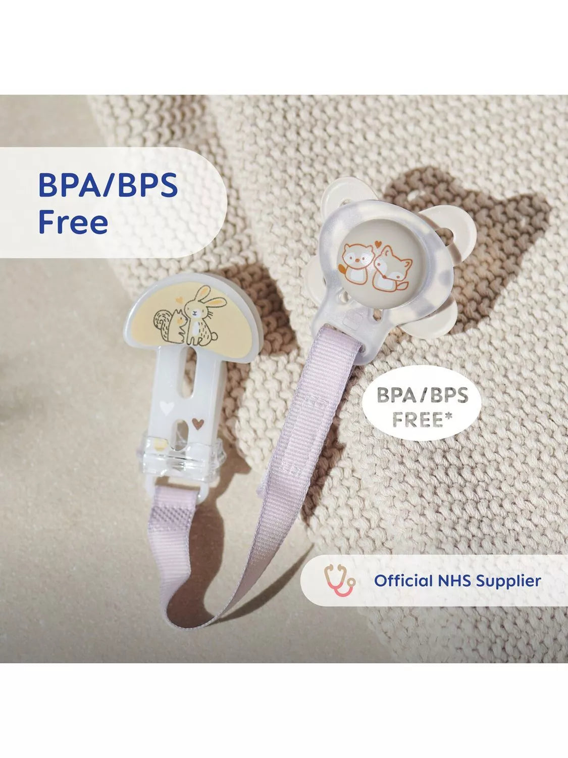 MAM baby soother clip pack of 2, imported from the UK