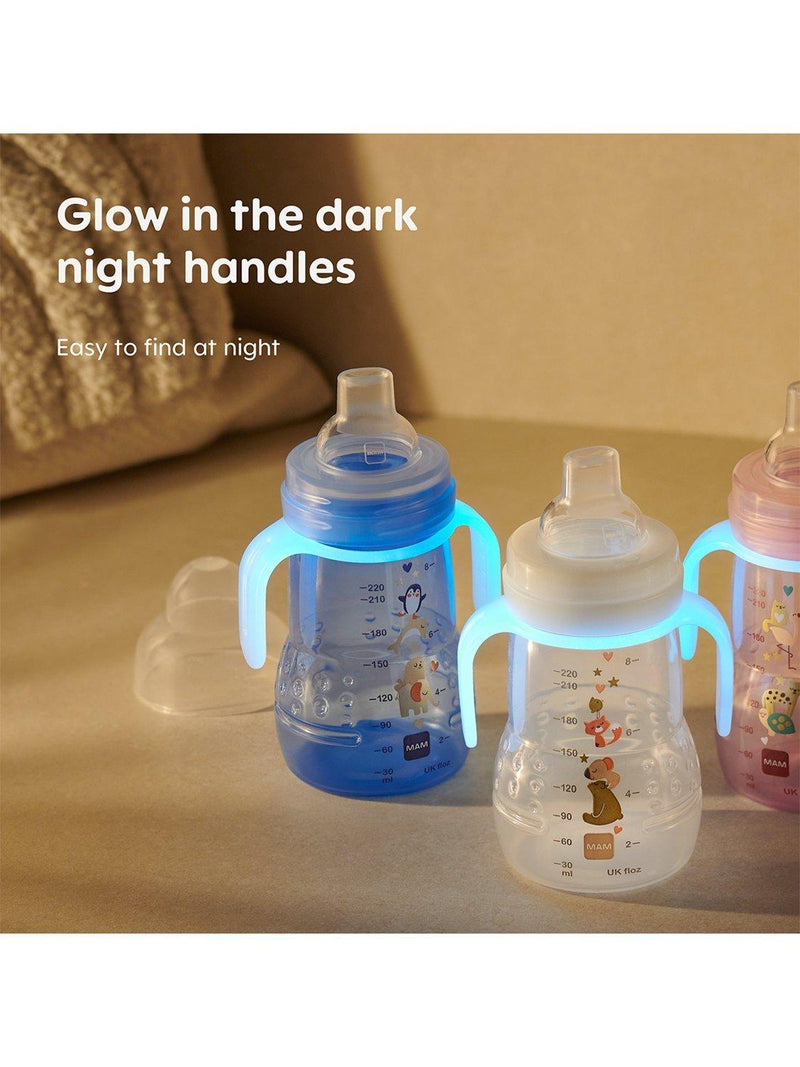 MAM baby bottle with glow in the dark handles 220ml, UK version