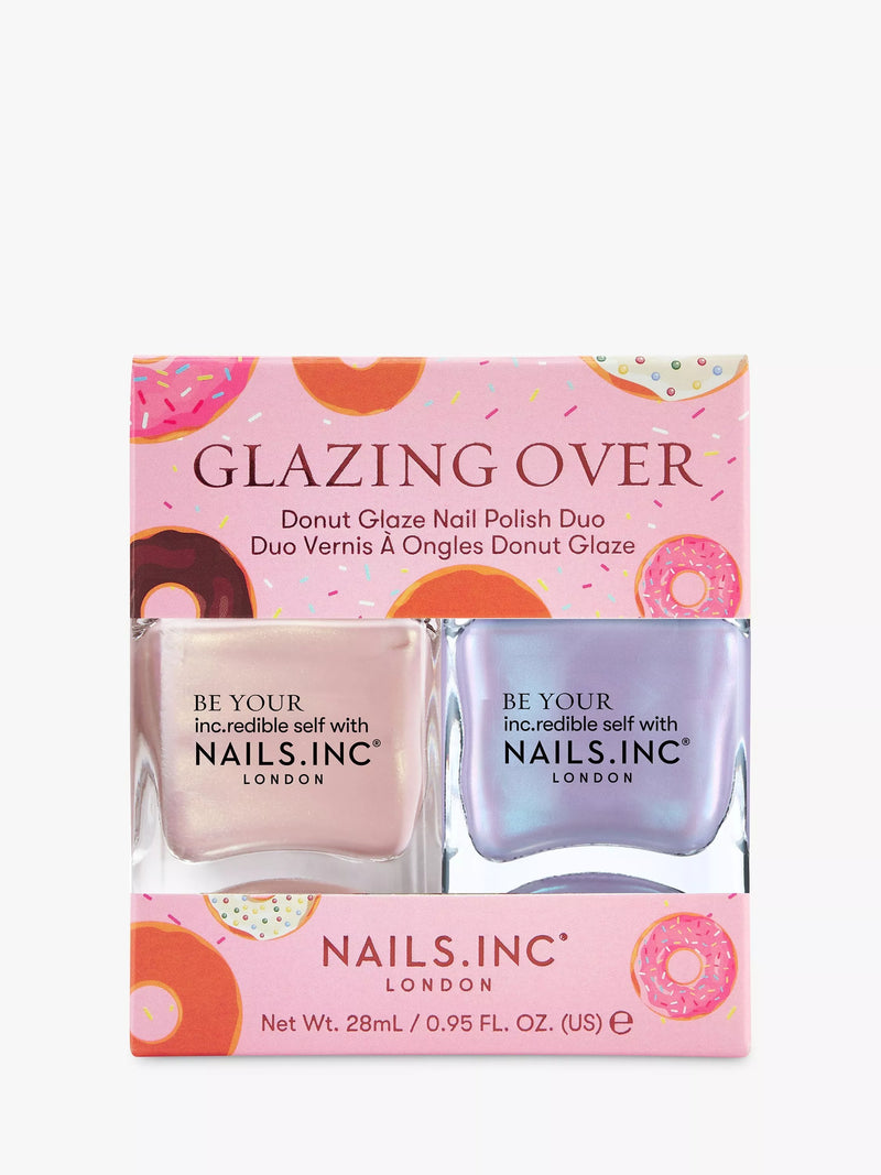 Nails Inc Glazing Over Duo 28ml, imported from the UK