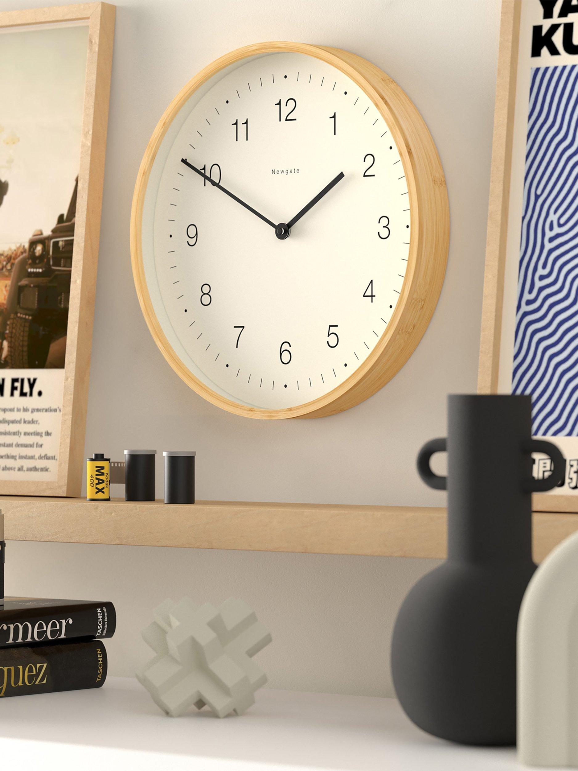 Newgate Clocks bamboo wall clock 38cm, imported from the UK