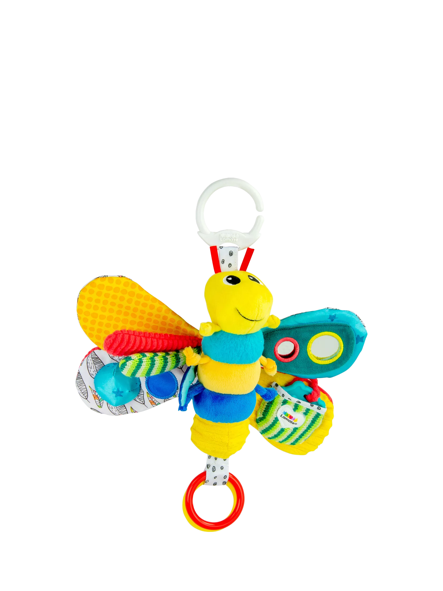 Lamaze firefly activity toy with peek-a-boo mirror and teether, UK version