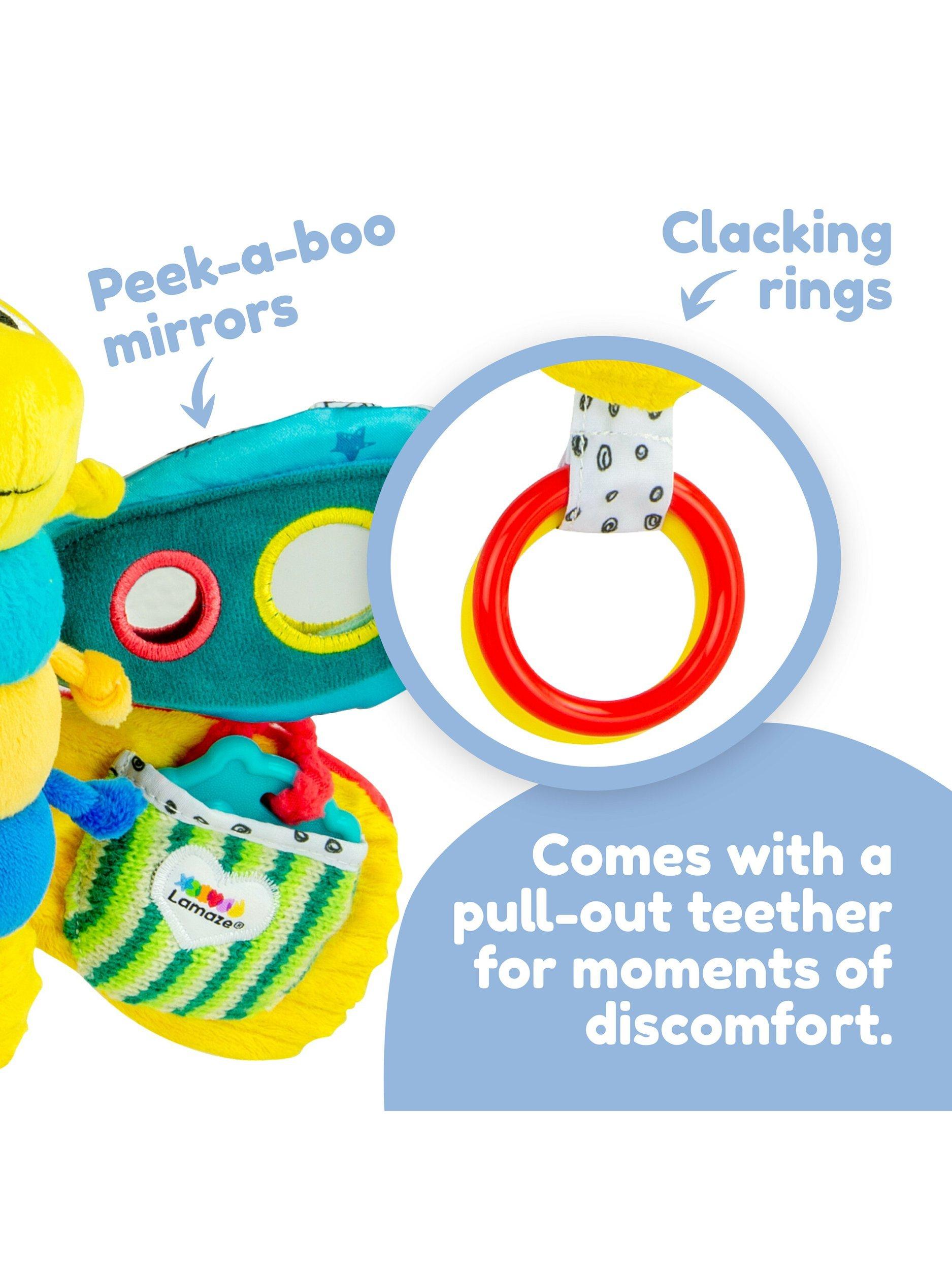 Lamaze firefly activity toy with peek-a-boo mirror and teether, UK version