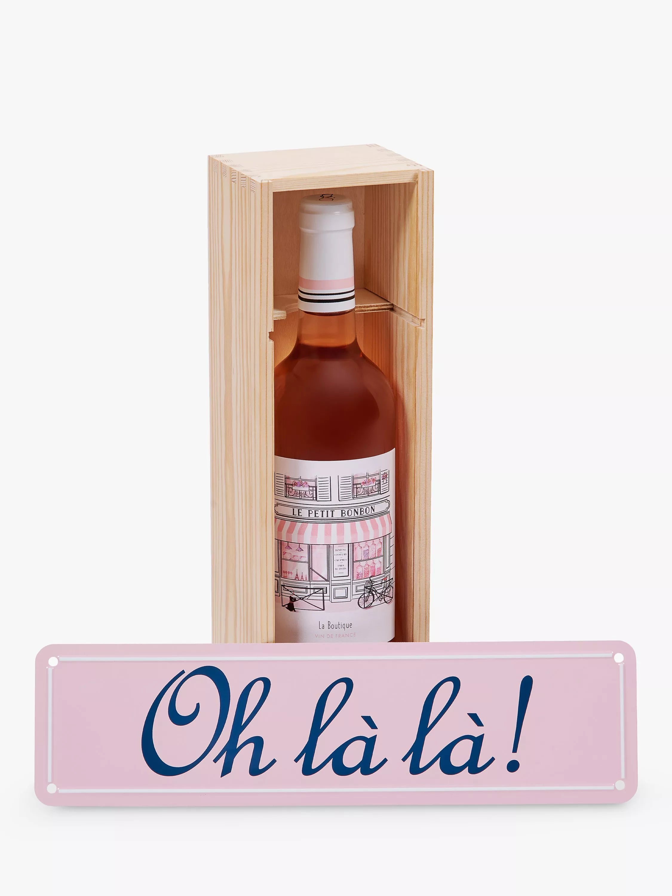La Petit Bonbon rose wine in decorative tin lid box 75cl, imported from the UK