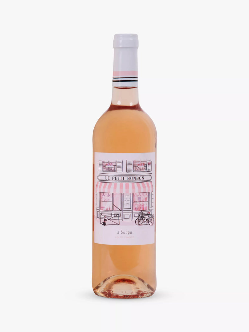 La Petit Bonbon rose wine in decorative tin lid box 75cl, imported from the UK