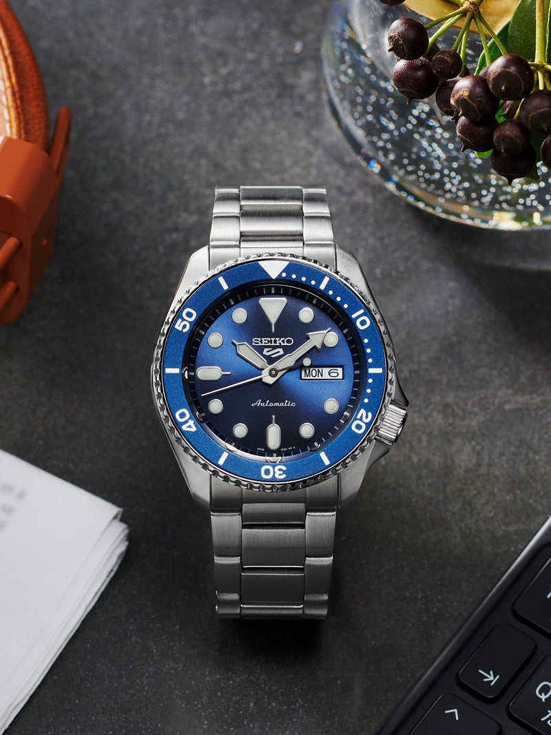 Seiko 5 Sports automatic watch blue dial, UK version