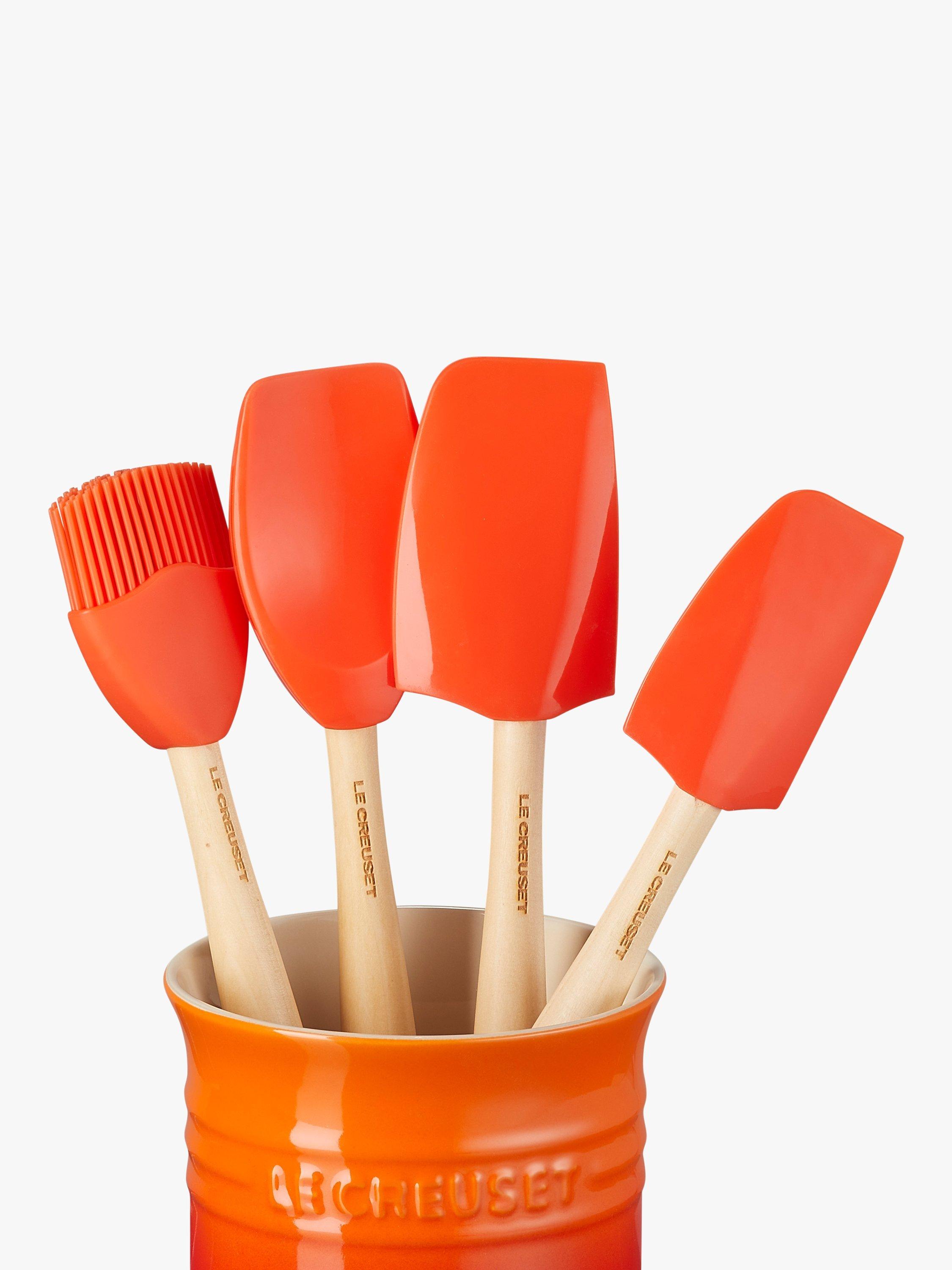 Le Creuset stoneware utensil set with silicone tools and 1.1L holder, 5 piece, UK version