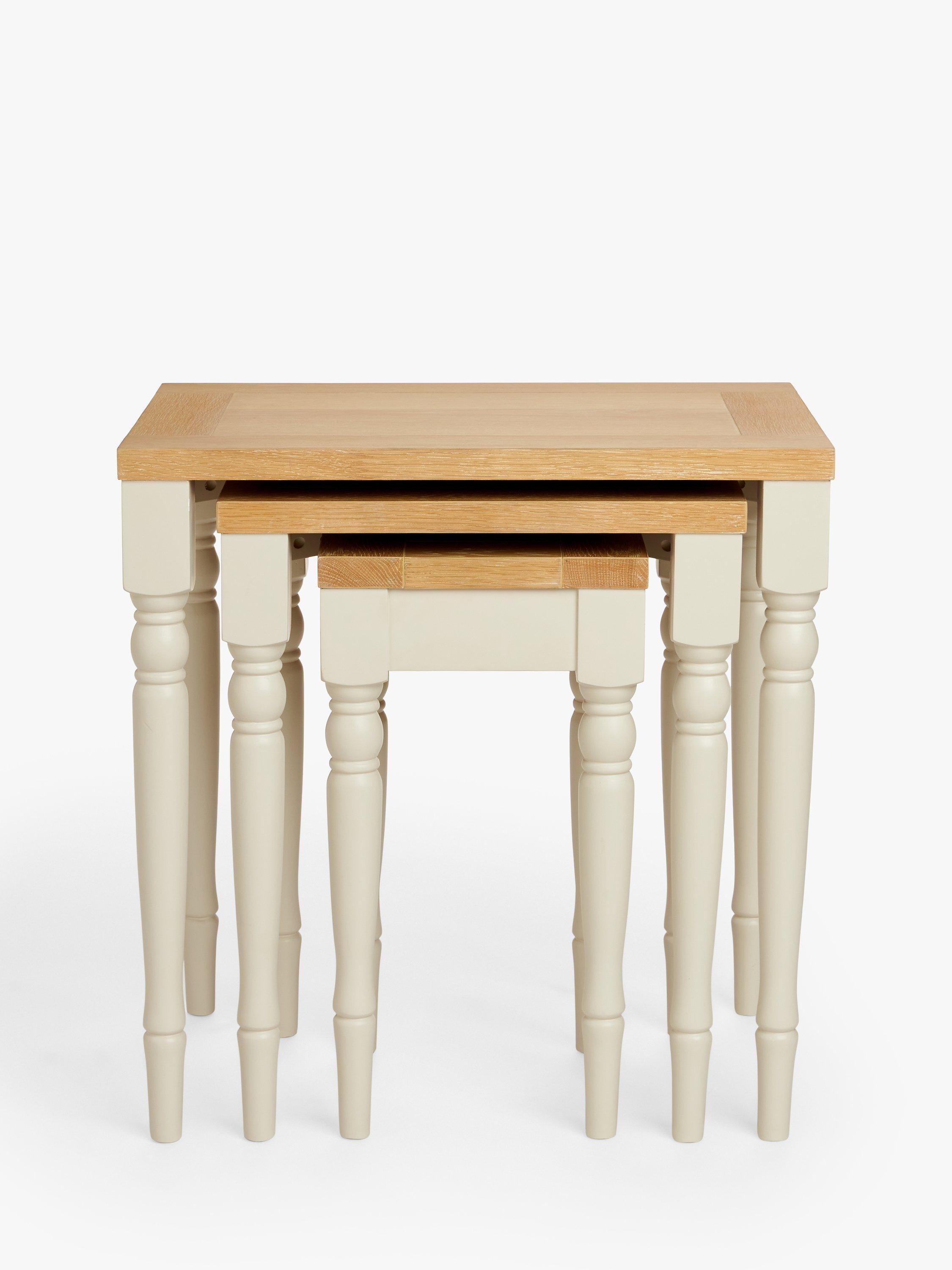 John Lewis Foxmoor nest of 3 tables acacia oak veneer, imported from the UK