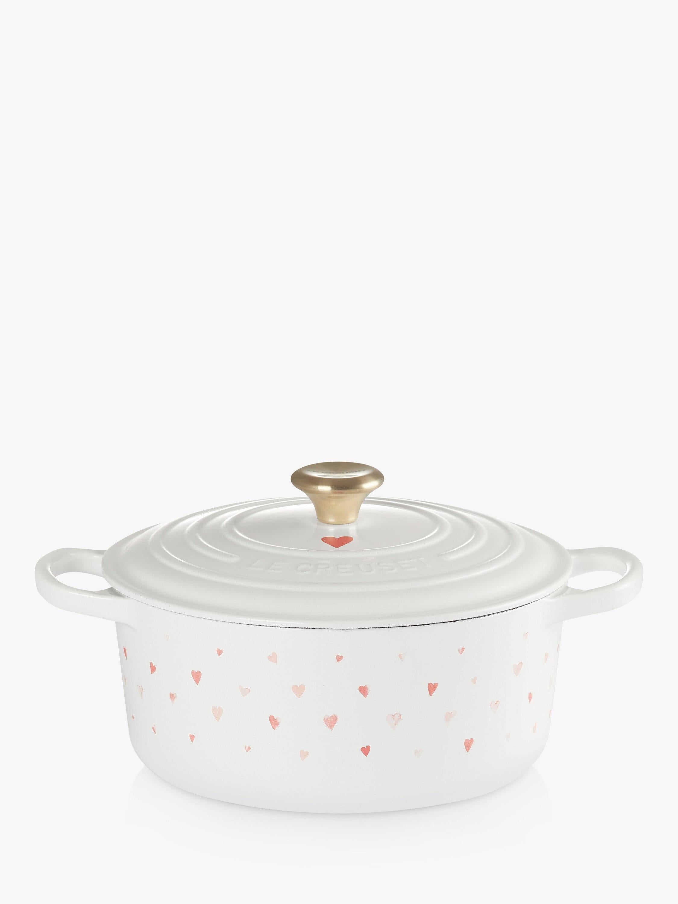 Le Creuset cast iron mini hearts round casserole 22cm, imported from the UK