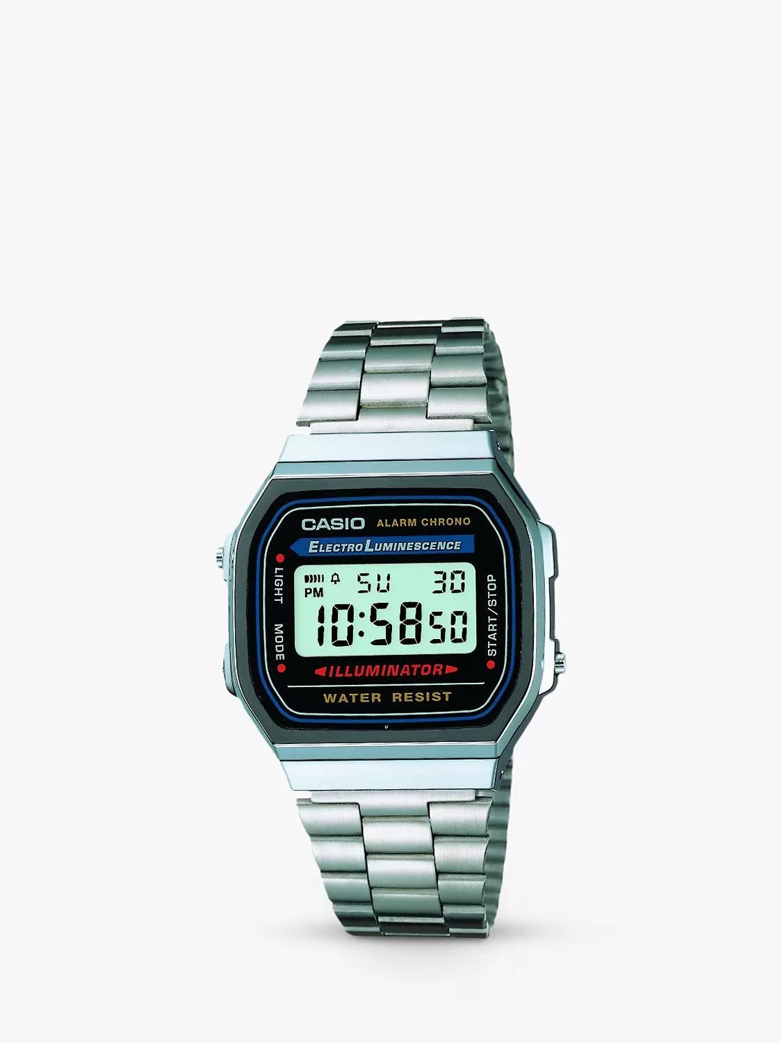 Casio retro digital watch gold metal bracelet - British product