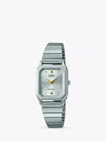 Casio retro analogue watch with silver metal bracelet, imported from the UK