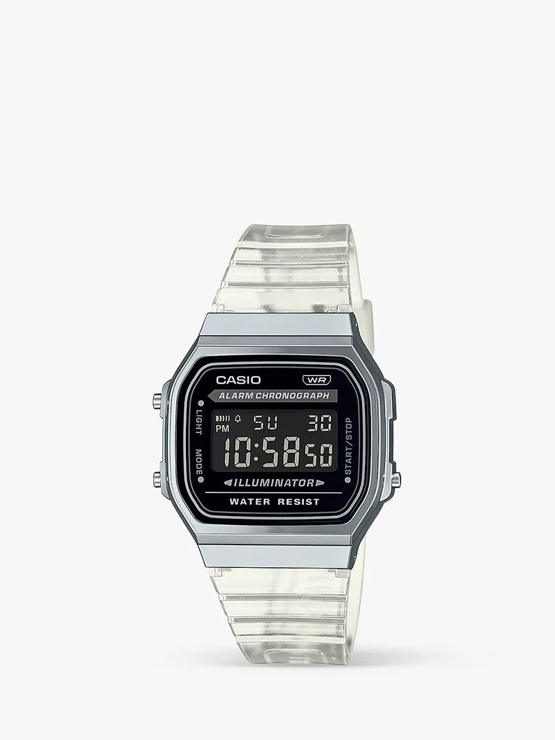 Casio digital watch clear/black - British product