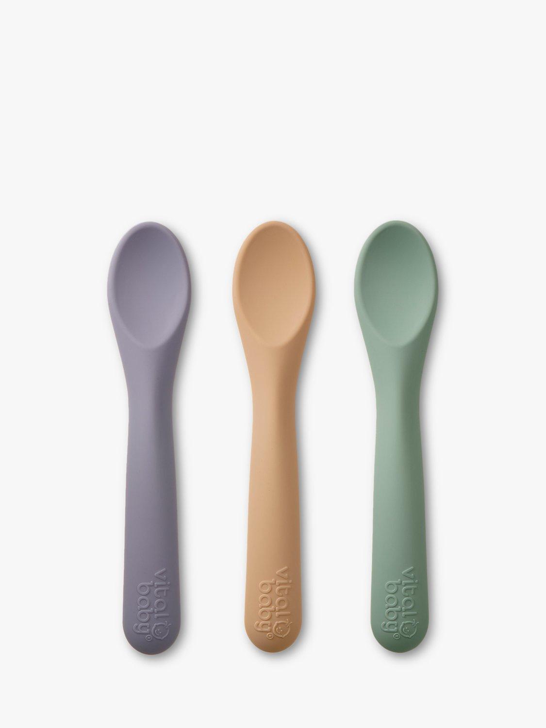 Vital Baby Nourish silicone spoons pack of 3 (British brand)