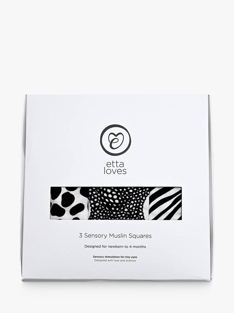 Etta Loves animal print sensory muslin squares pack of 3 - British product