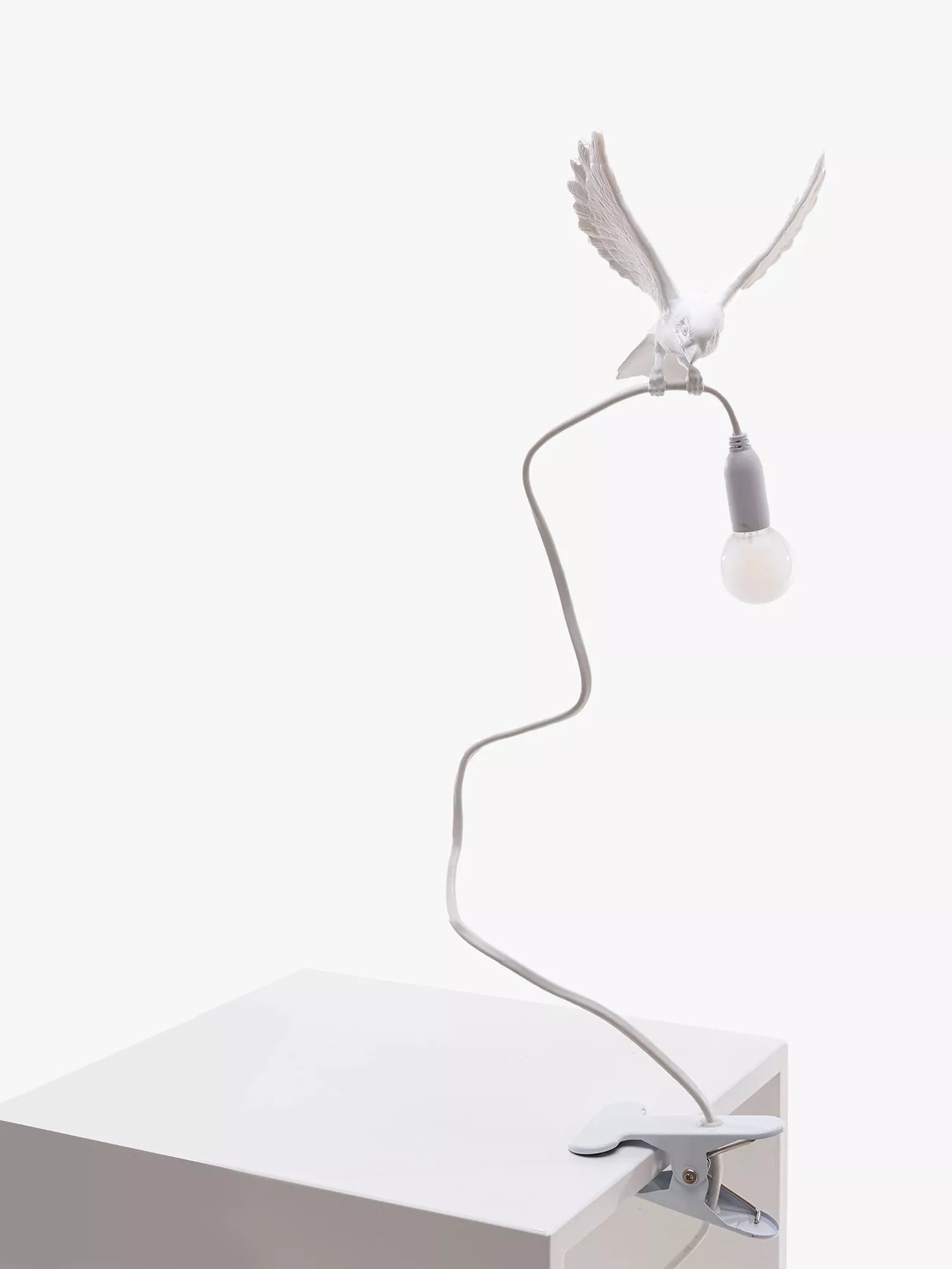 Seletti Sparrow Table Lamp white resin large, imported from the UK