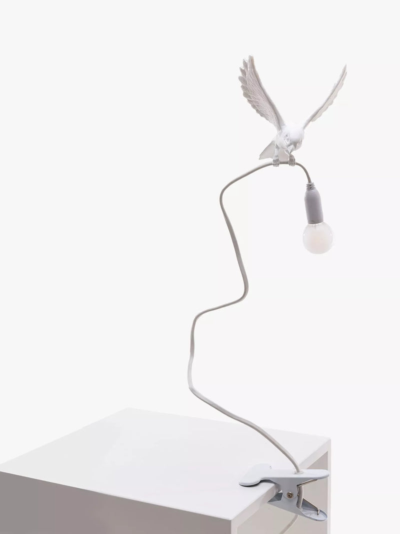 Seletti Sparrow Table Lamp white resin large, imported from the UK