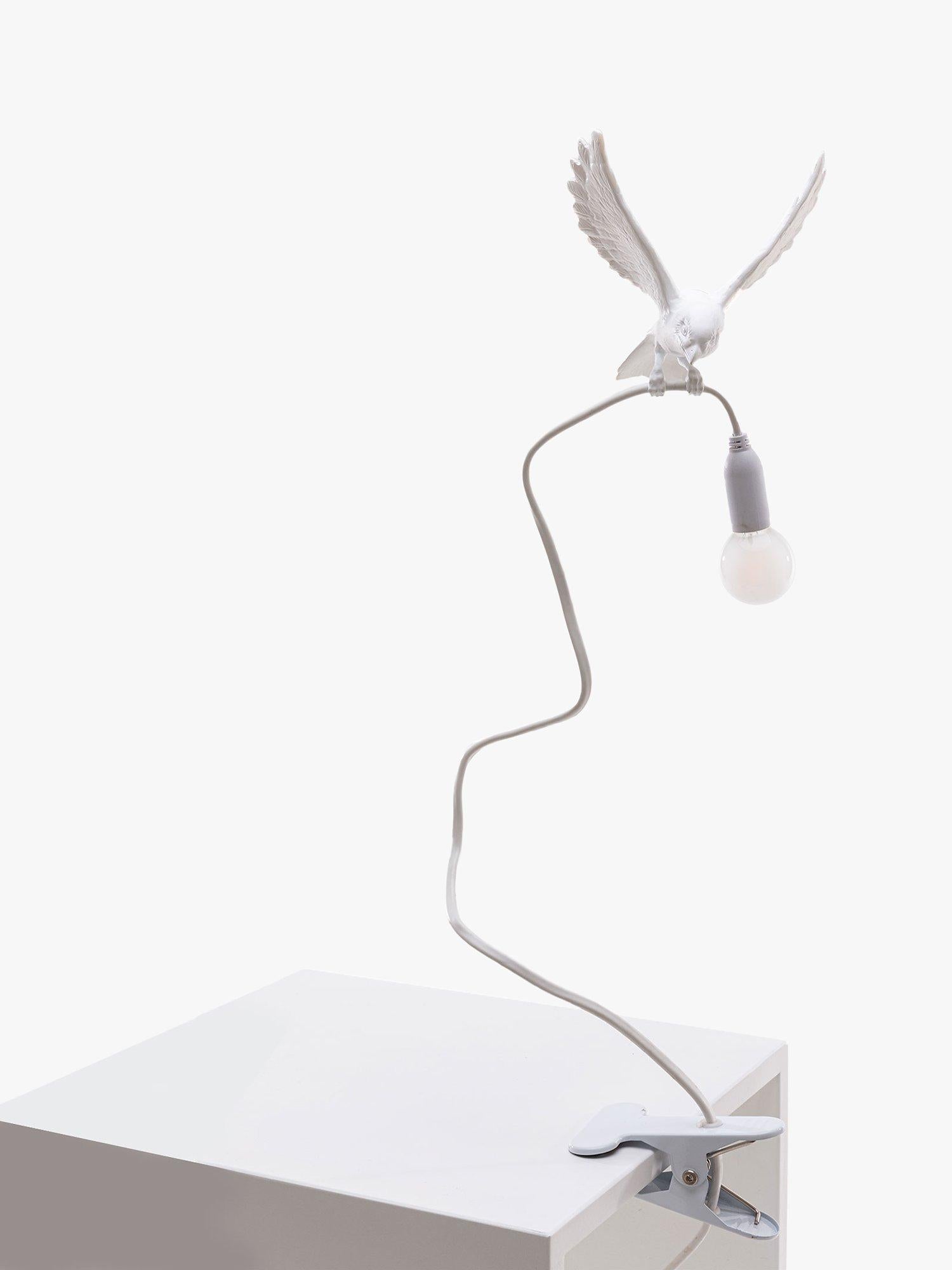 Seletti Sparrow Table Lamp white resin large, imported from the UK