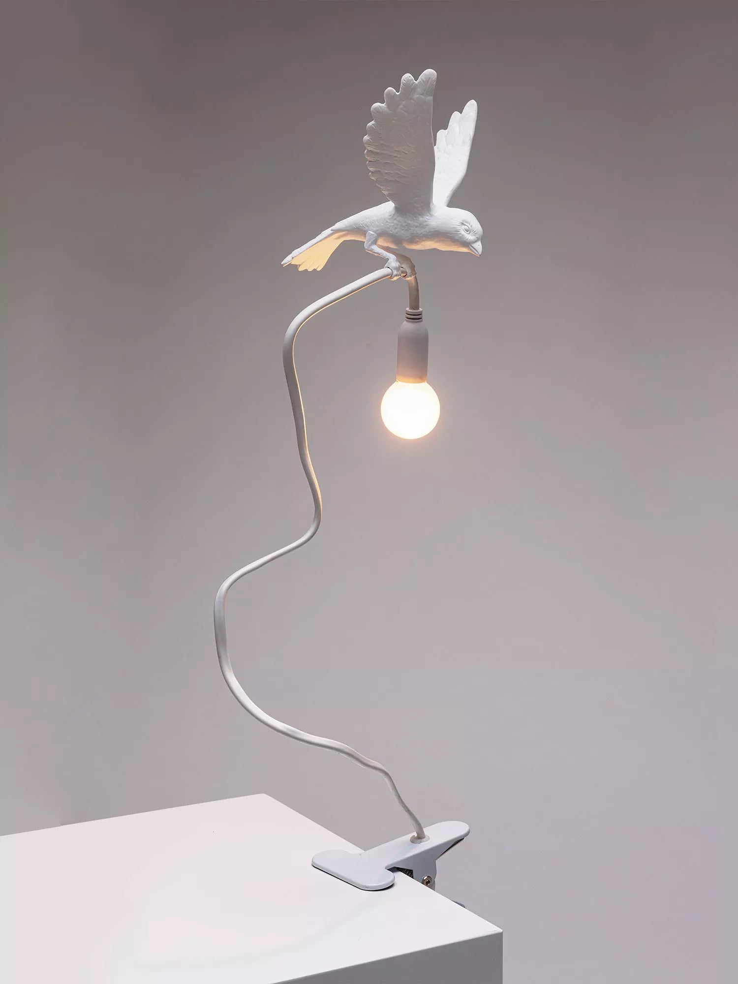 Seletti Sparrow Table Lamp white resin large, imported from the UK