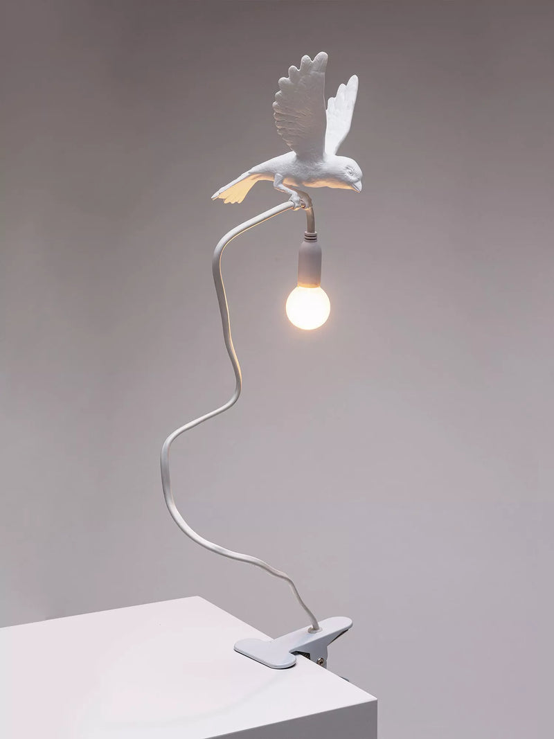 Seletti Sparrow Table Lamp white resin large, imported from the UK