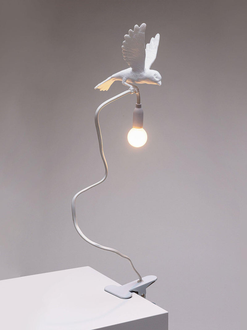 Seletti Sparrow Table Lamp white resin large, imported from the UK