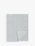 John Lewis Herringbone Knit Throw, Blue