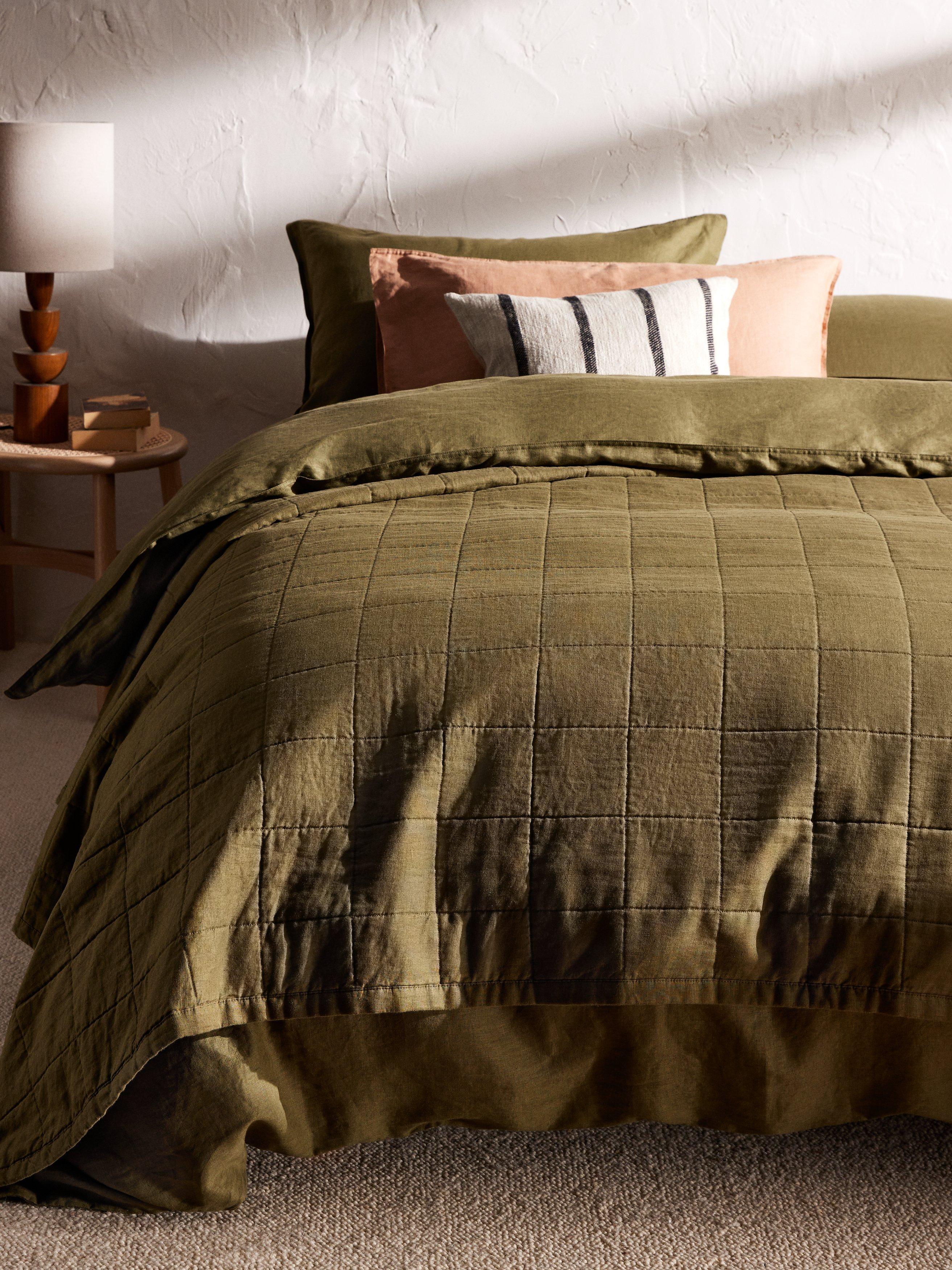 John Lewis linen blend quilted bedspread 250 x 260cm, UK version