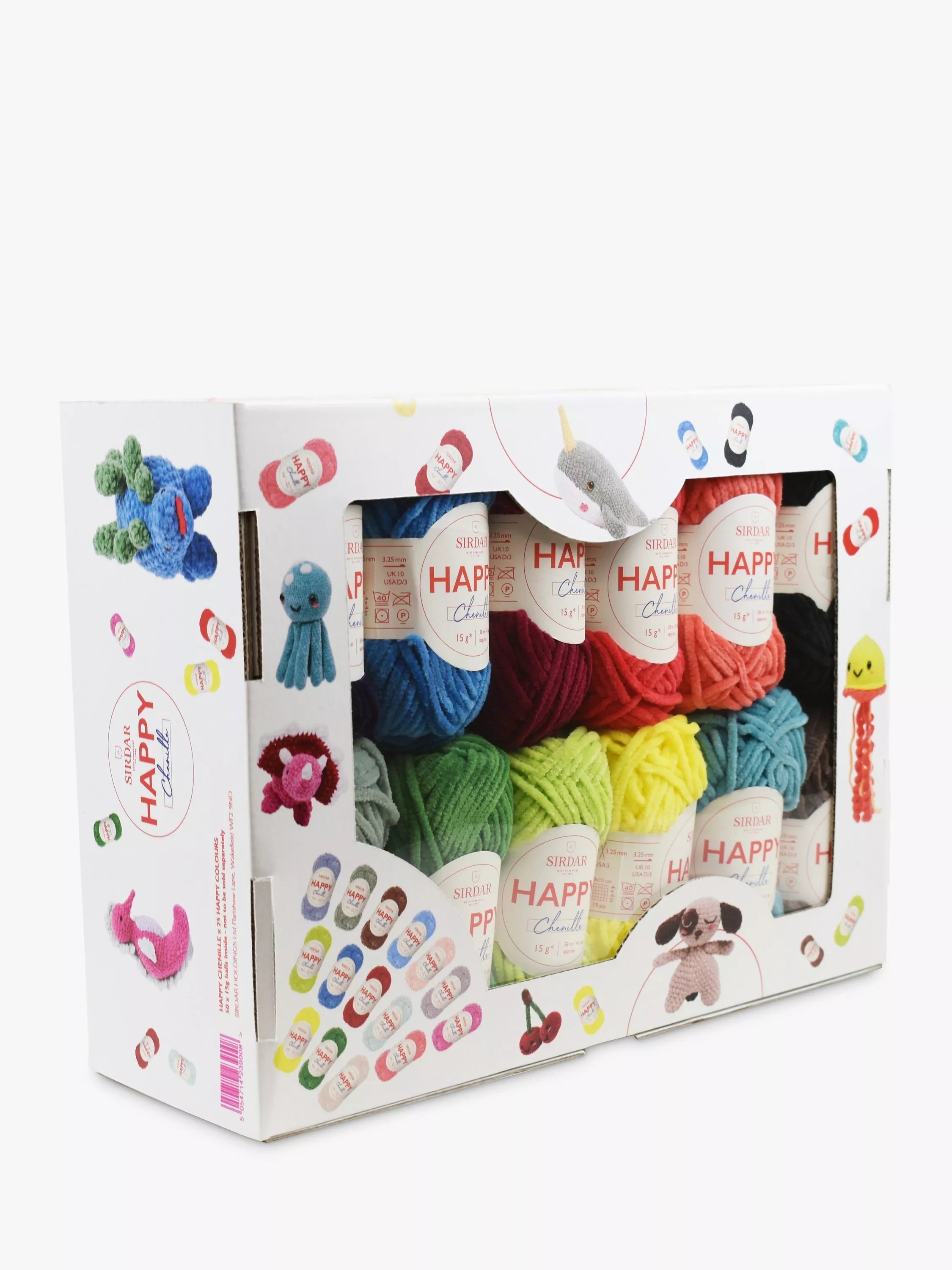 Sirdar Happy Colours Chenille DK yarn set 25 balls (British brand)