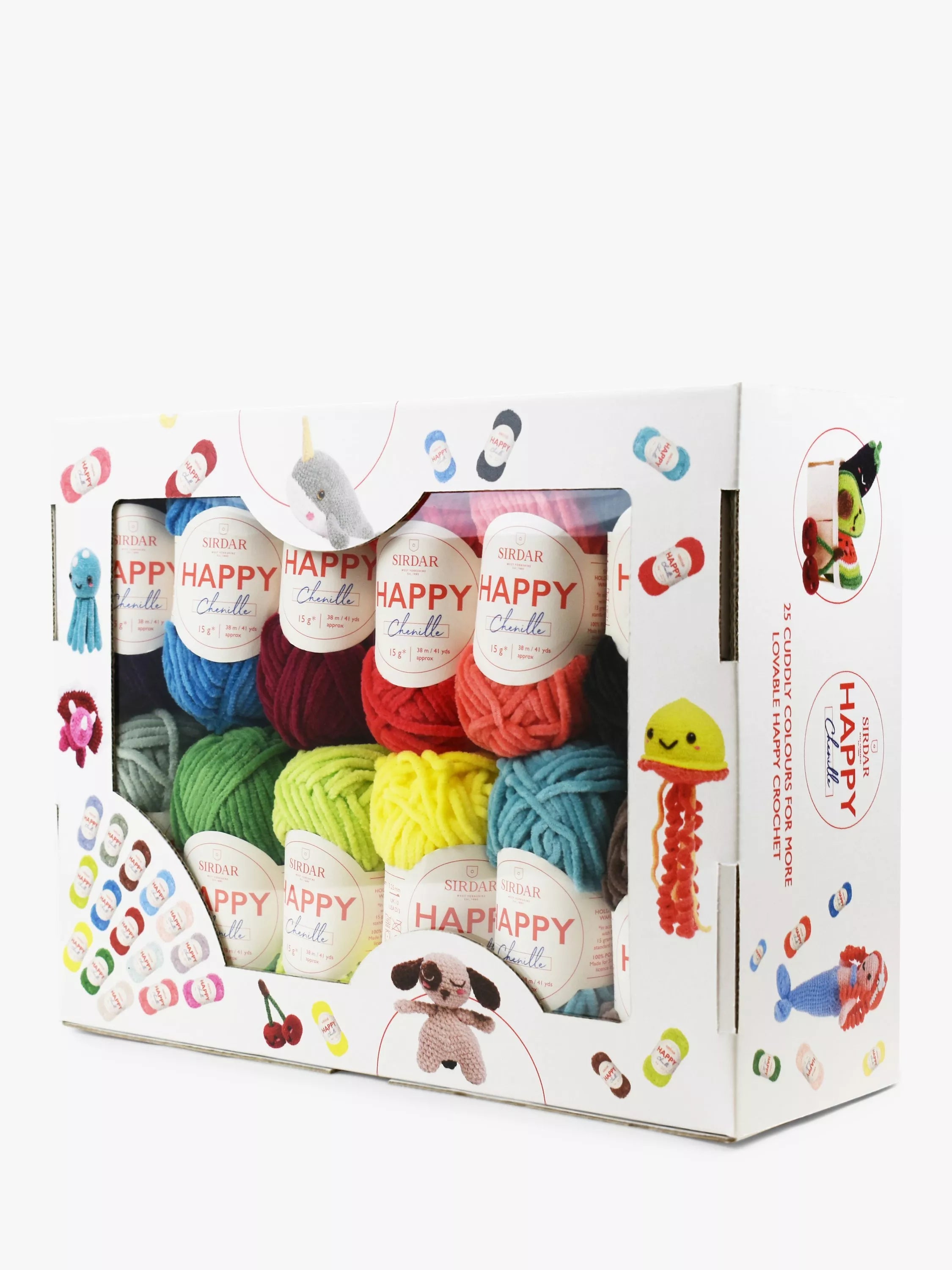 Sirdar Happy Colours Chenille DK yarn set 25 balls (British brand)