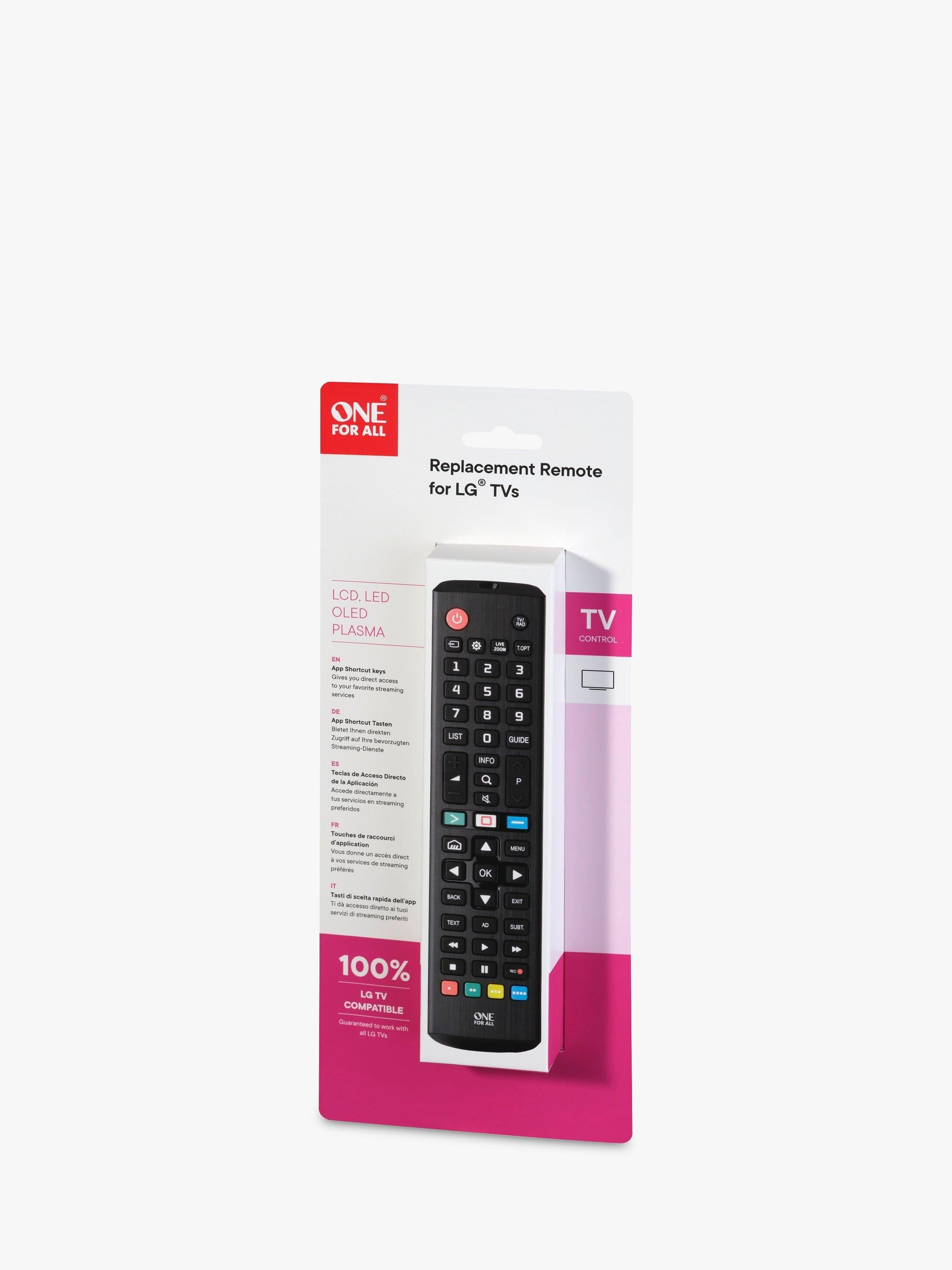 One For All URC4911 remote for LG TVs, imported from the UK