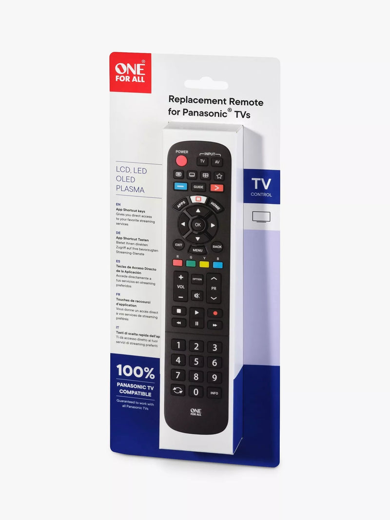 One For All URC4914 replacement remote for Panasonic TVs, imported from the UK