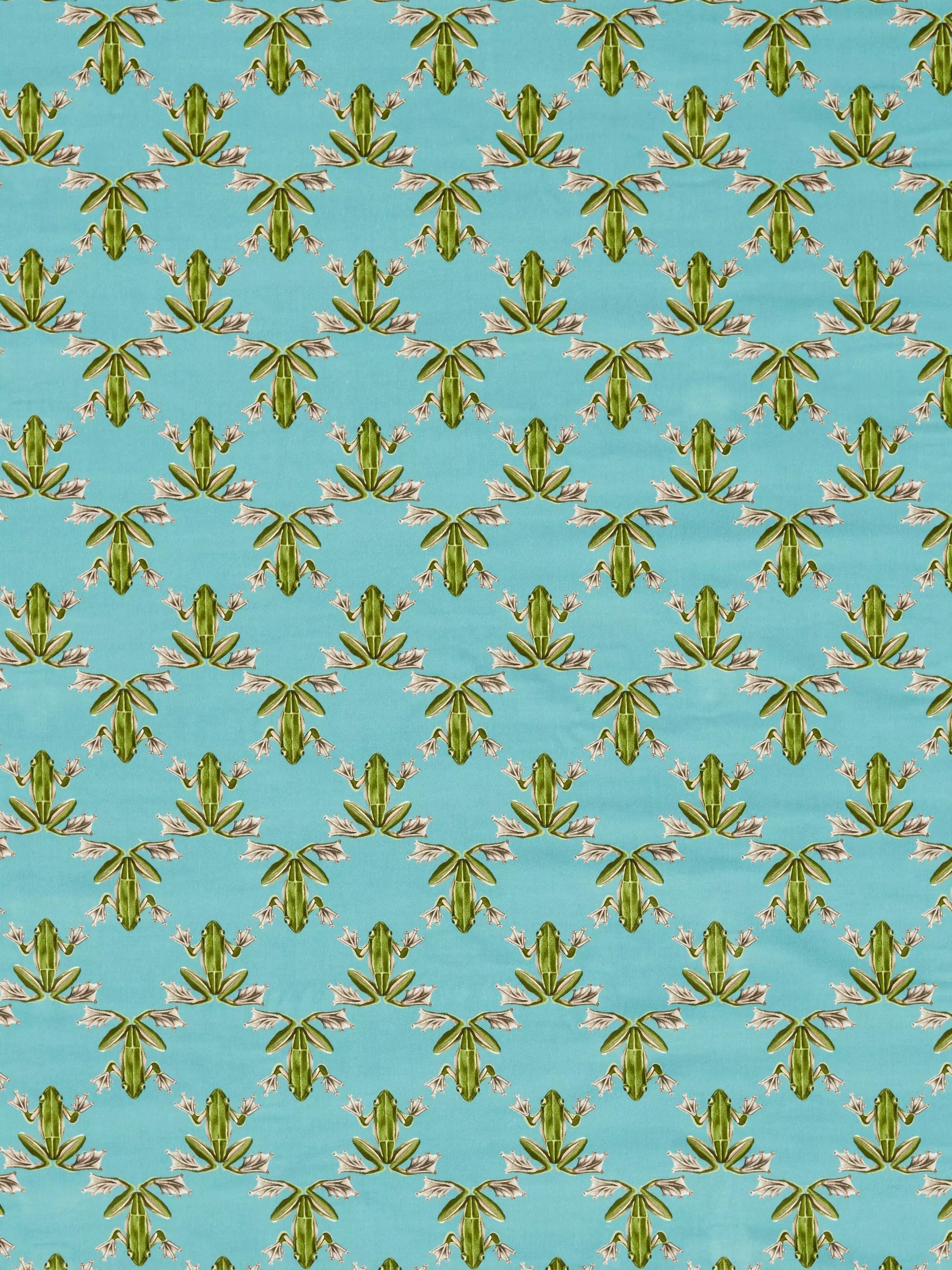 Harlequin frog pattern furnishing fabric unbleached velvet, imported from the UK