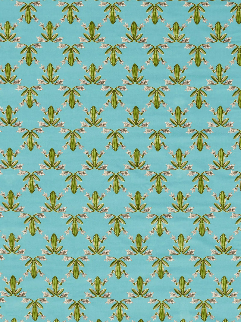 Harlequin frog pattern furnishing fabric unbleached velvet, imported from the UK