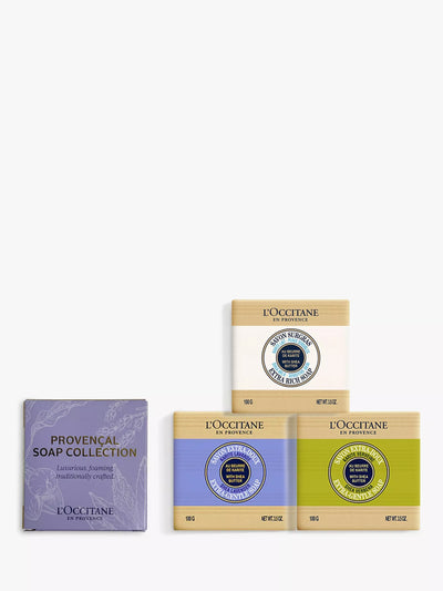 John Lewis Shea Butter Solid Soap Gift Set with Milk, Verbena, and Lavender Scents, 100g Bars - اشترِ عبر الإنترنت من McGrocer