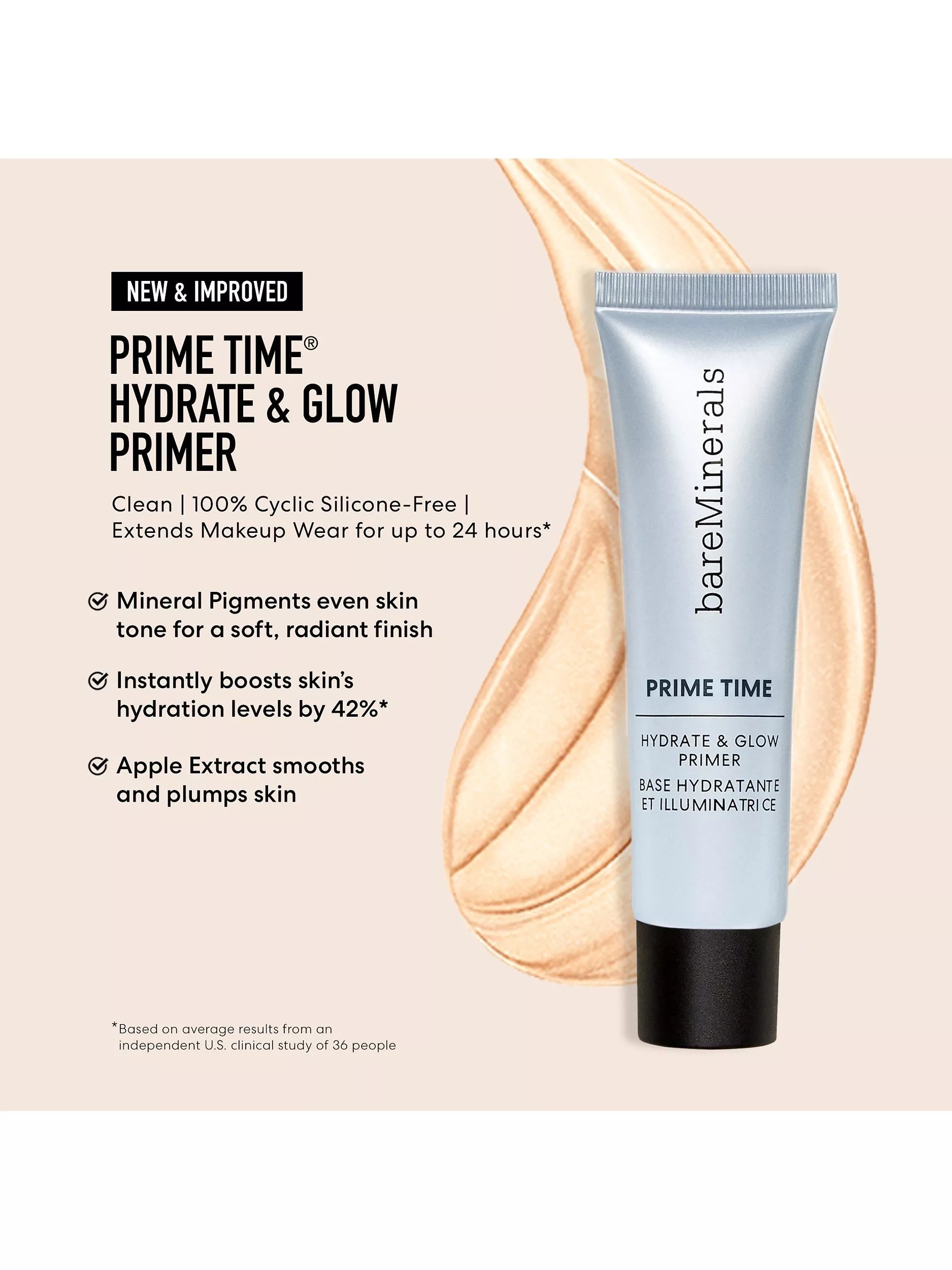 bareMinerals Prime Time Hydrate & Glow primer 30ml - British product