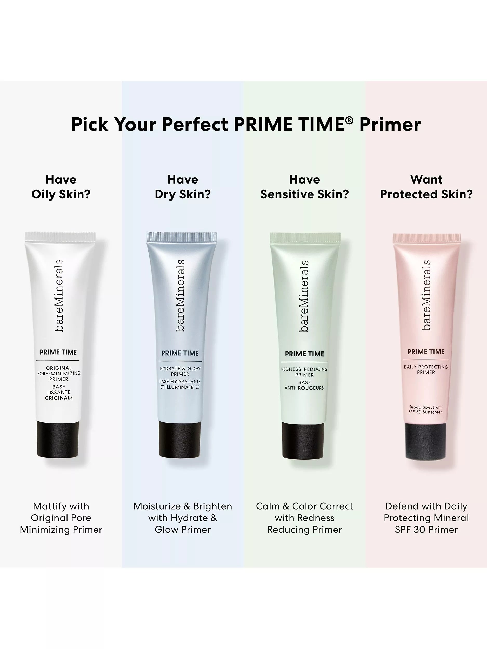 bareMinerals PRIME TIME eyeshadow primer 3ml, imported from the UK