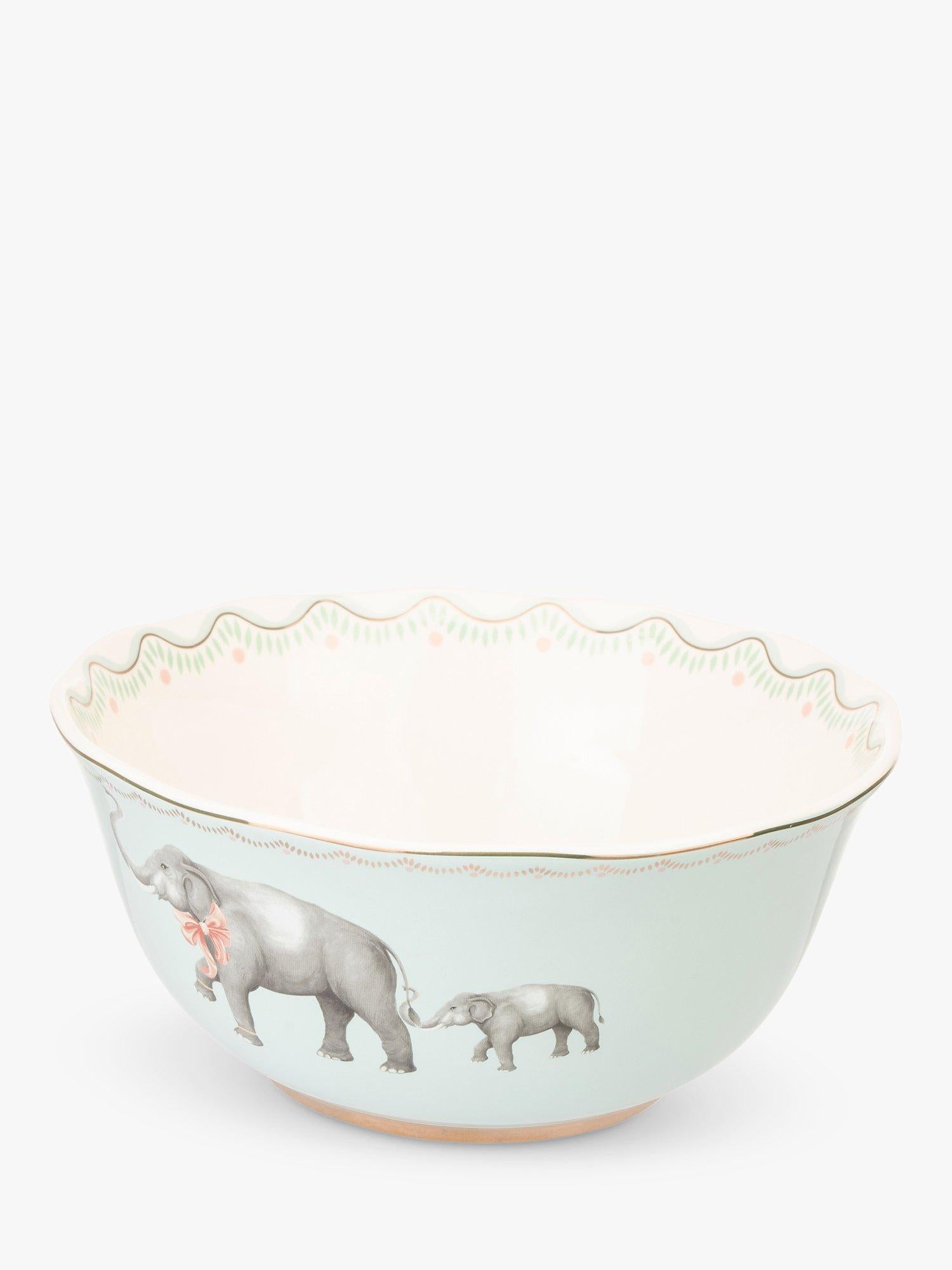 Yvonne Ellen blue multi elephant fine china serving bowl 25cm - British product