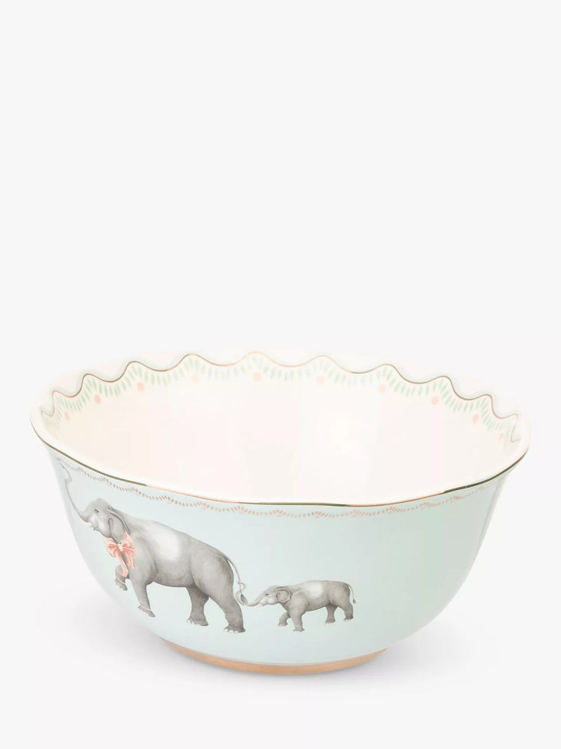 Yvonne Ellen blue multi elephant fine china serving bowl 25cm - British product