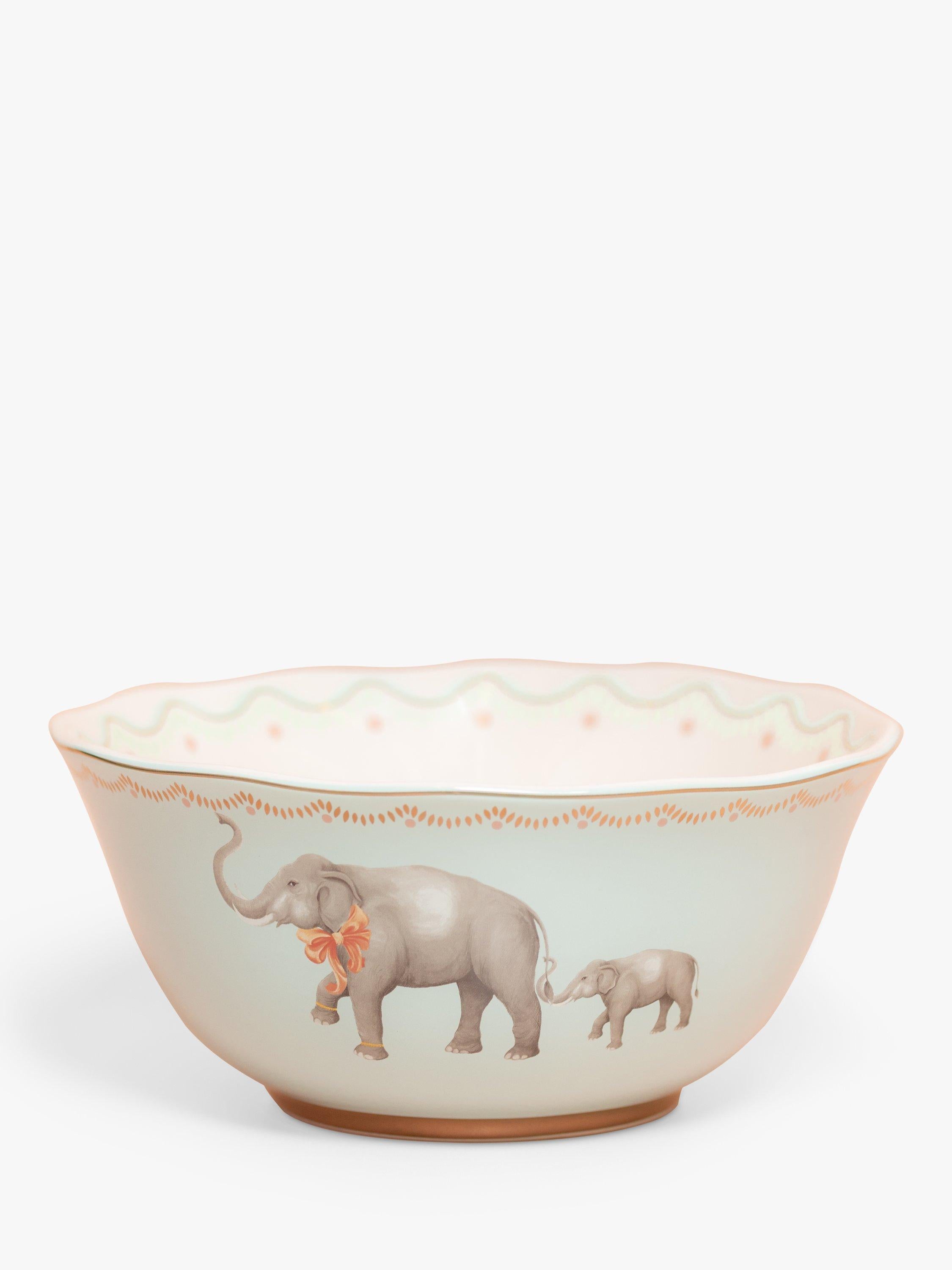 Yvonne Ellen blue multi elephant fine china serving bowl 25cm - British product