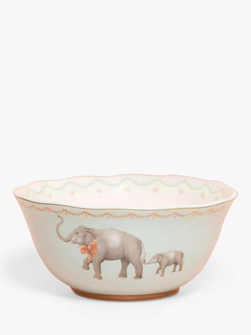 Yvonne Ellen blue multi elephant fine china serving bowl 25cm - British product