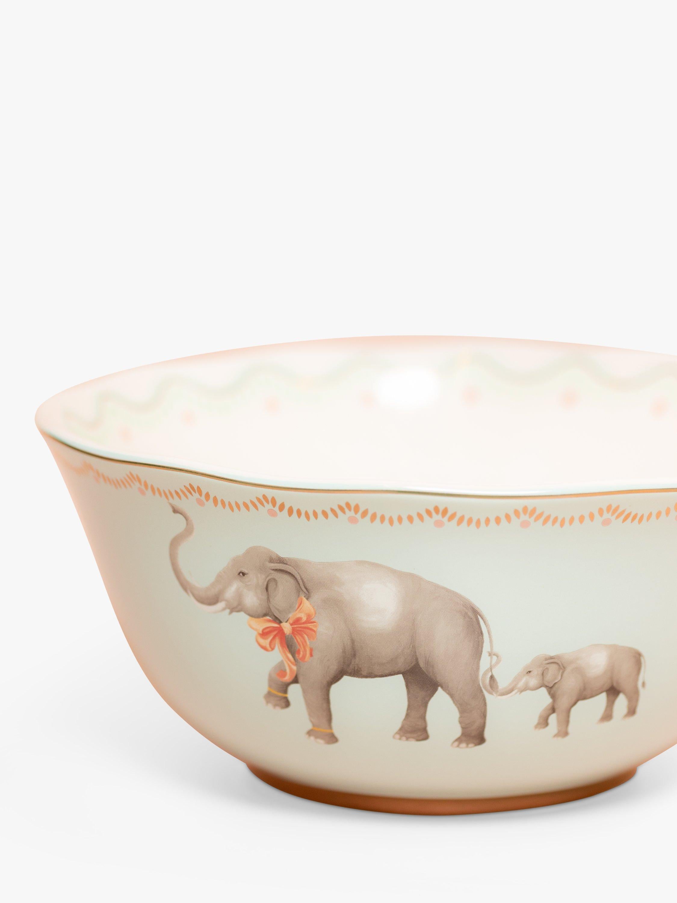 Yvonne Ellen blue multi elephant fine china serving bowl 25cm - British product