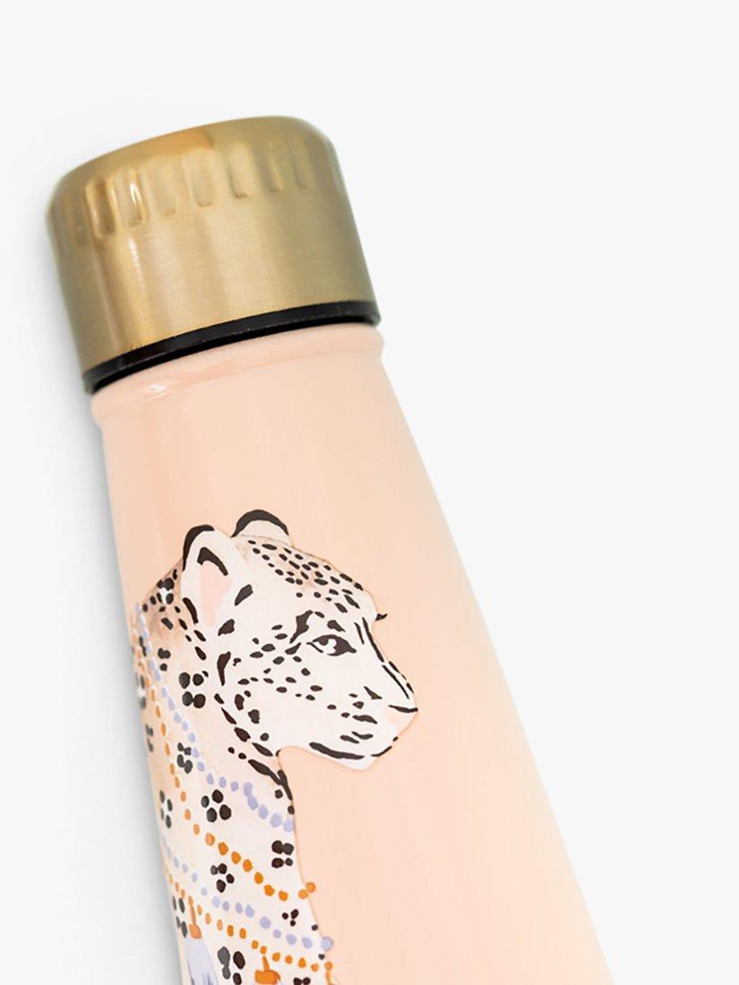 Yvonne Ellen leopard stainless steel drinks bottle pink/multi 400ml (British brand)