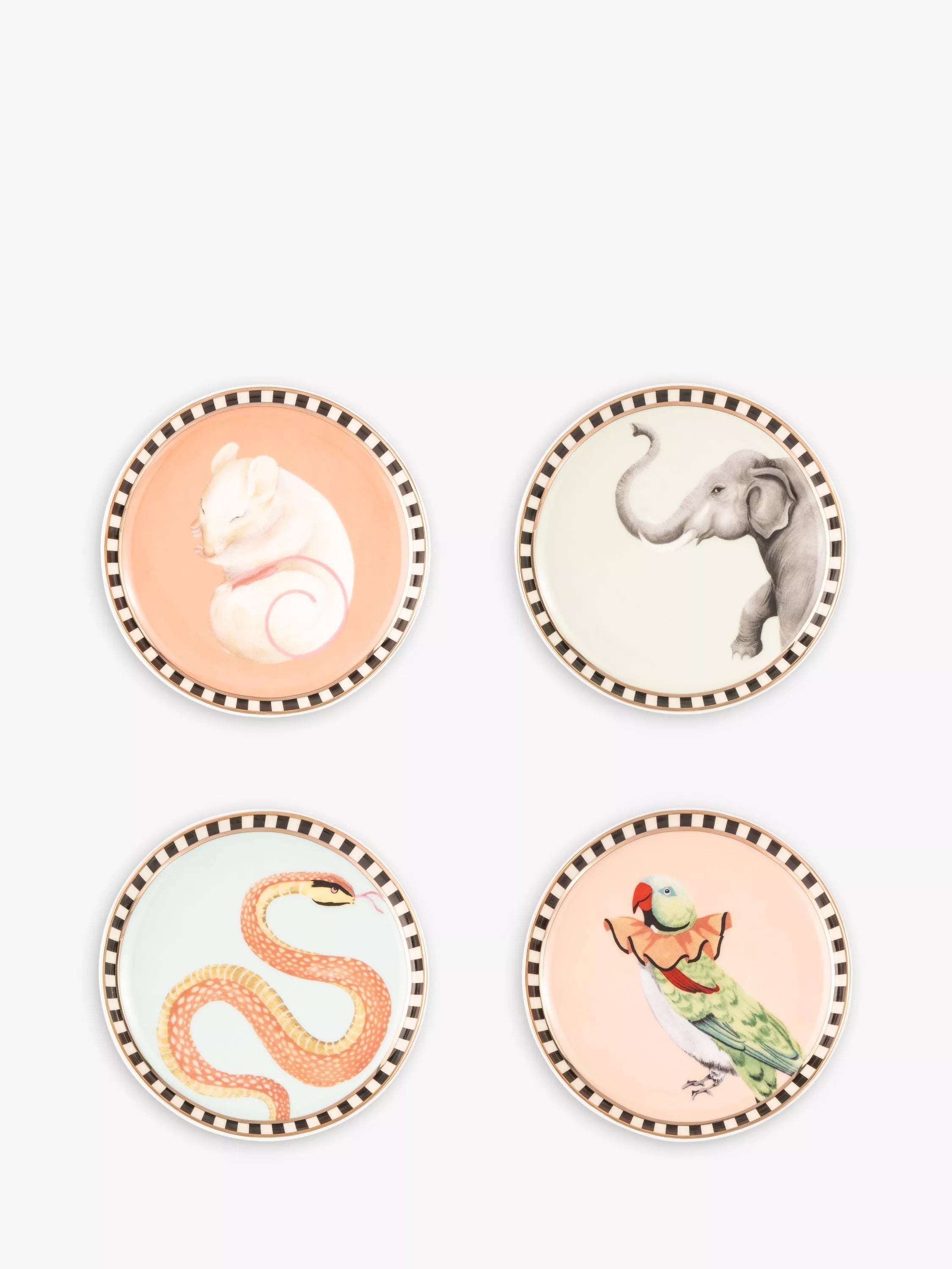 Yvonne Ellen coasters set of 4 round fine china, imported from the UK