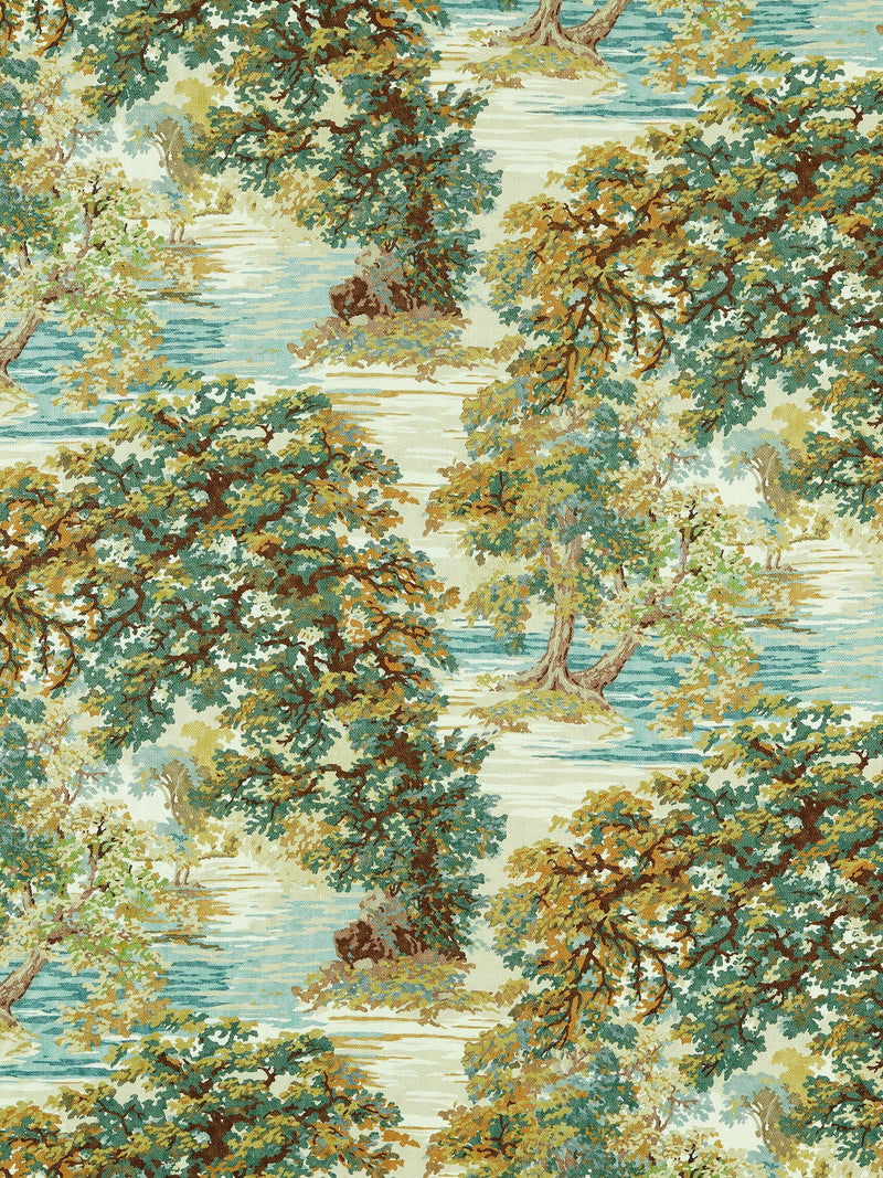 Sanderson Ancient Canopy furnishing fabric leaves trees pattern (British brand)