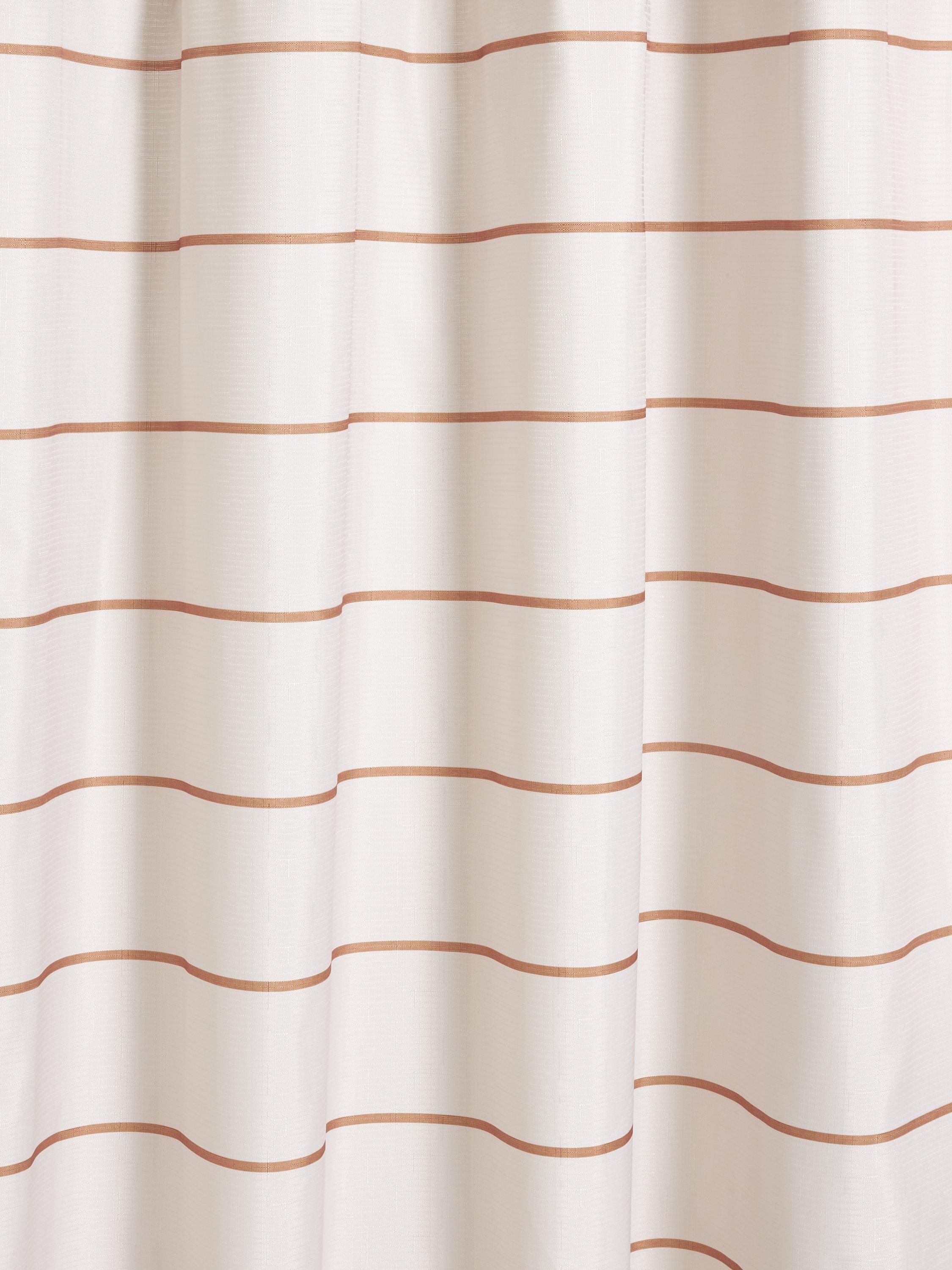 John Lewis textured horizontal stripe shower curtain caramel 180x180cm, imported from the UK