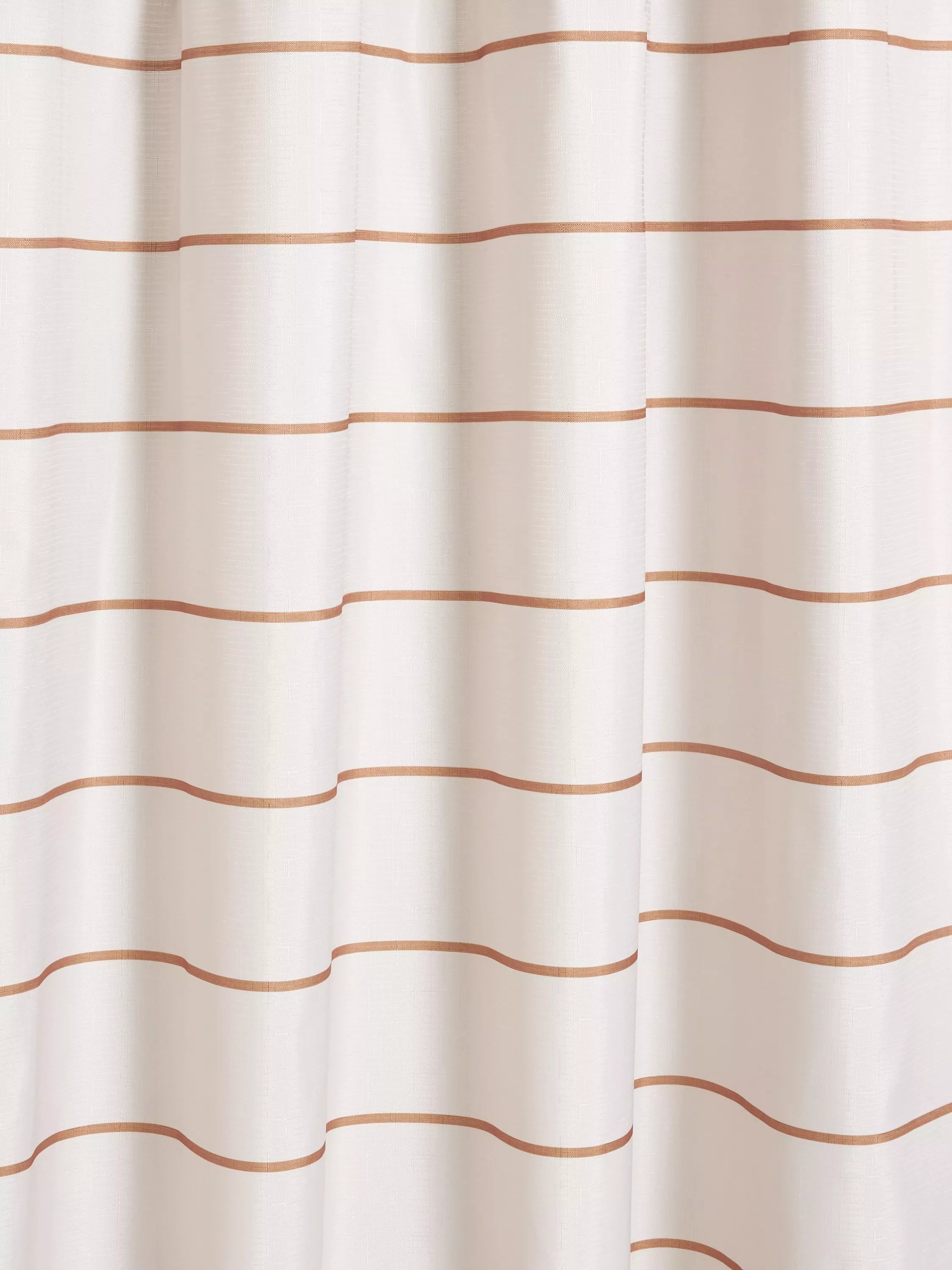 John Lewis textured horizontal stripe shower curtain caramel 180x180cm, imported from the UK