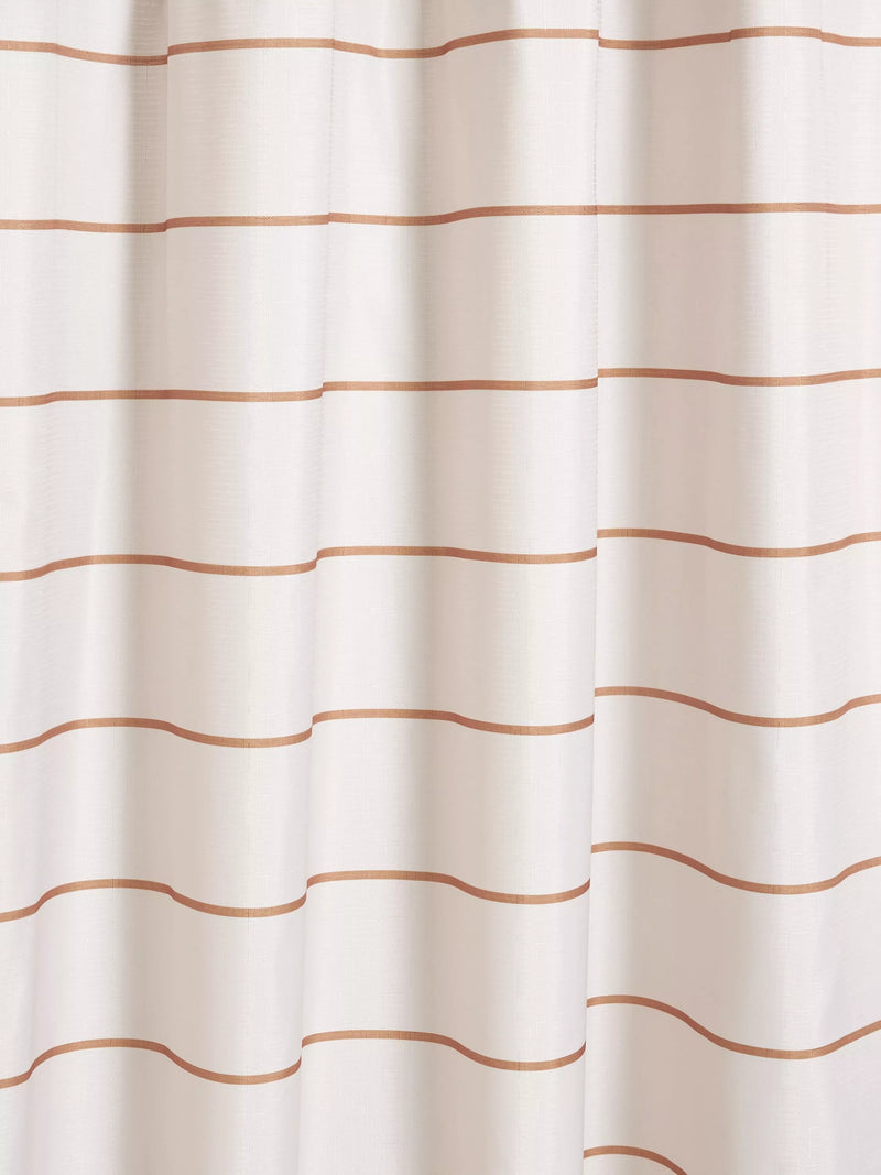 John Lewis textured horizontal stripe shower curtain caramel 180x180cm, imported from the UK