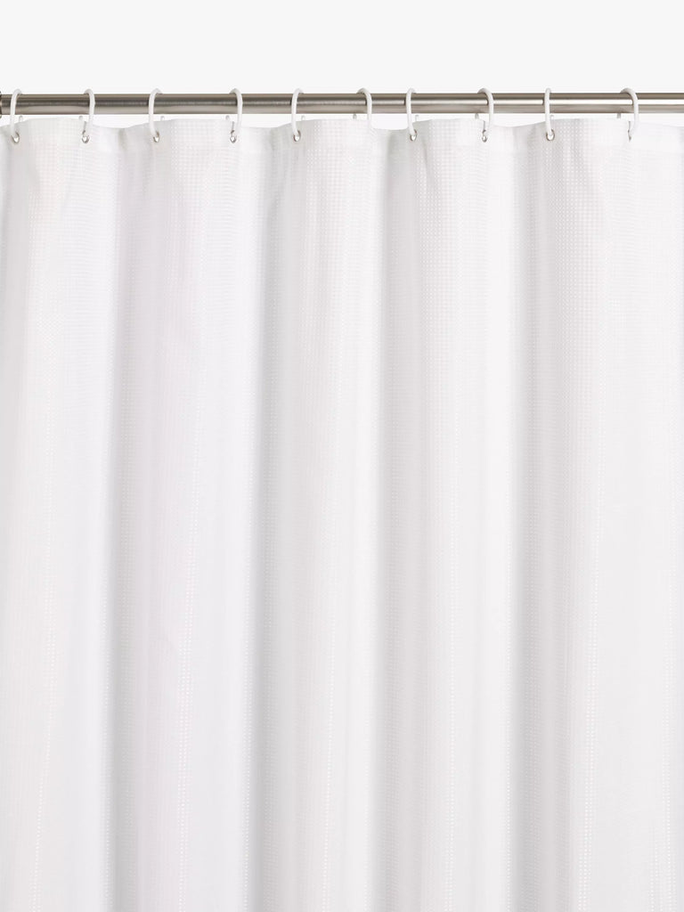 John Lewis Textured Waffle Recycled Polyester Shower Curtain